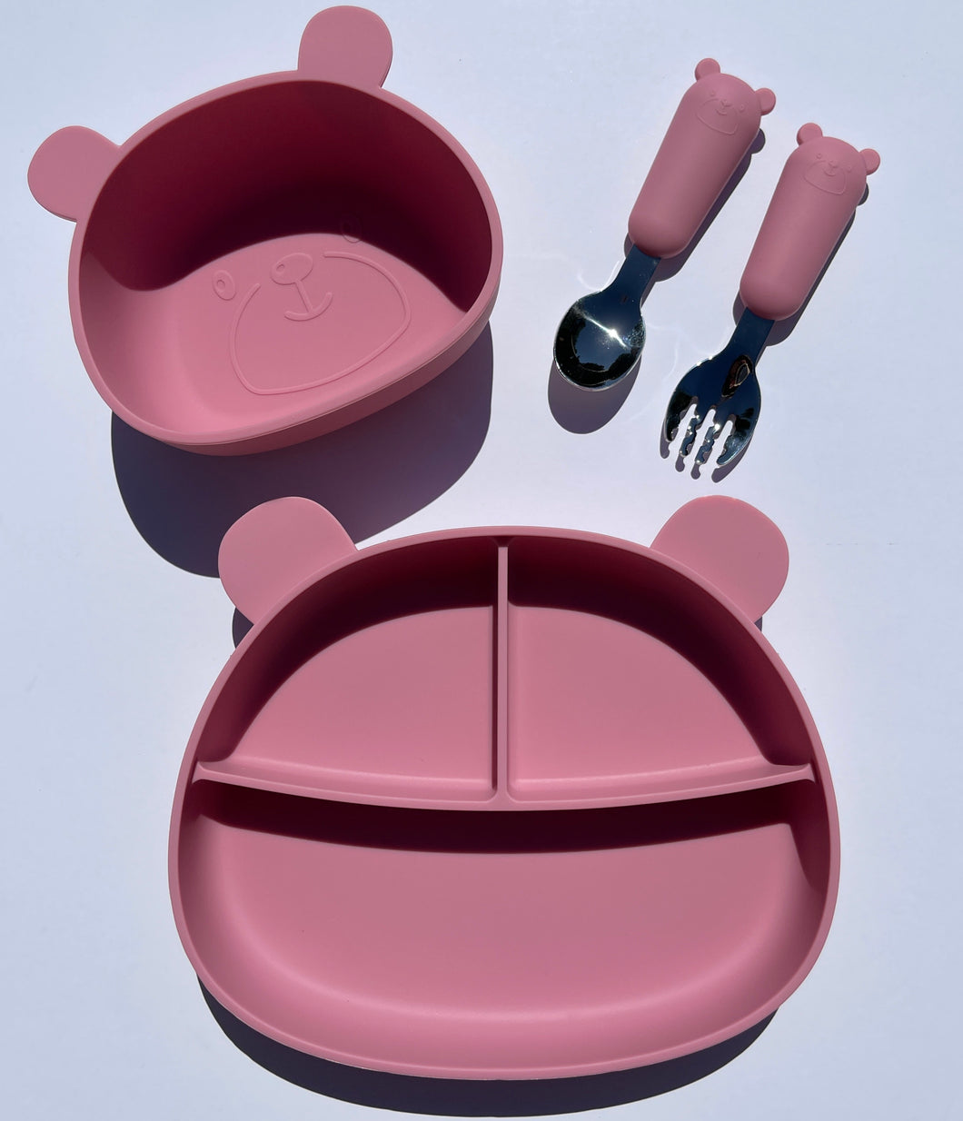 Silicone Bear 5PC Tableware | Blush